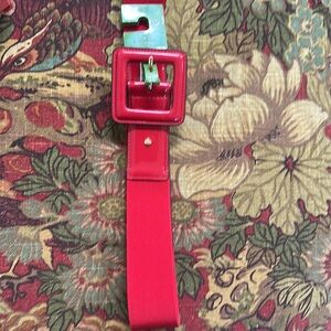 Kate Spade red patent leather and elastic belt